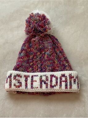 Robin Ruth Kids Pom Pom Beanie - Multicolor with White Cuff